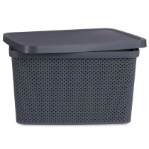 Boîte de rangement avec couvercle Anthracite Plastique 19 L 28 x 22 x 39 cm (12 Unités)