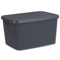 Boîte de rangement avec couvercle Anthracite Plastique 19 L 28 x 22 x 39 cm (12 Unités)