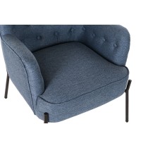 Fauteuil DKD Home Decor Bleu Noir Métal 65 x 73 x 79,5 cm