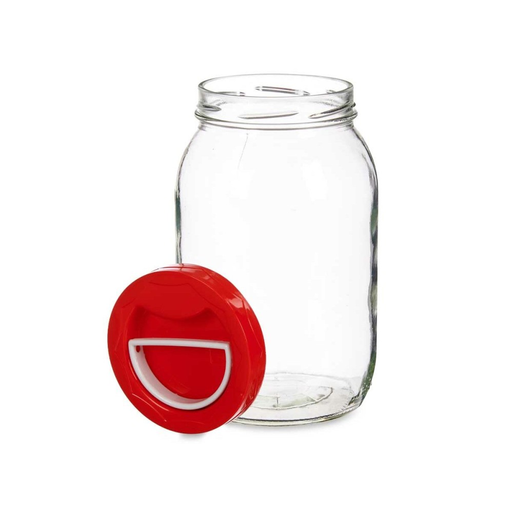 Jar Vivalto 181 Red 2 L Lid with handle (6 Units)