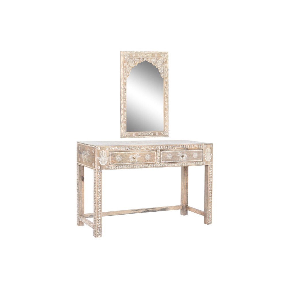 Console DKD Home Decor Natural Mango wood Mirror 117 x 40 x 76 cm