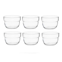 Set of bowls Motto Transparent Glass 200 ml (8 Units)