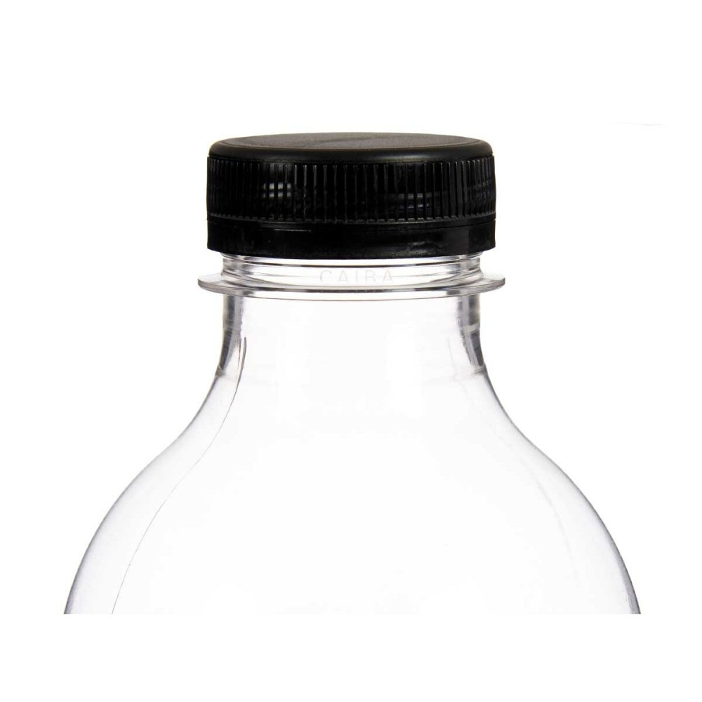 Bottle Black Transparent Plastic 1 L 8,3 x 23 x 8,3 cm (12 Units)