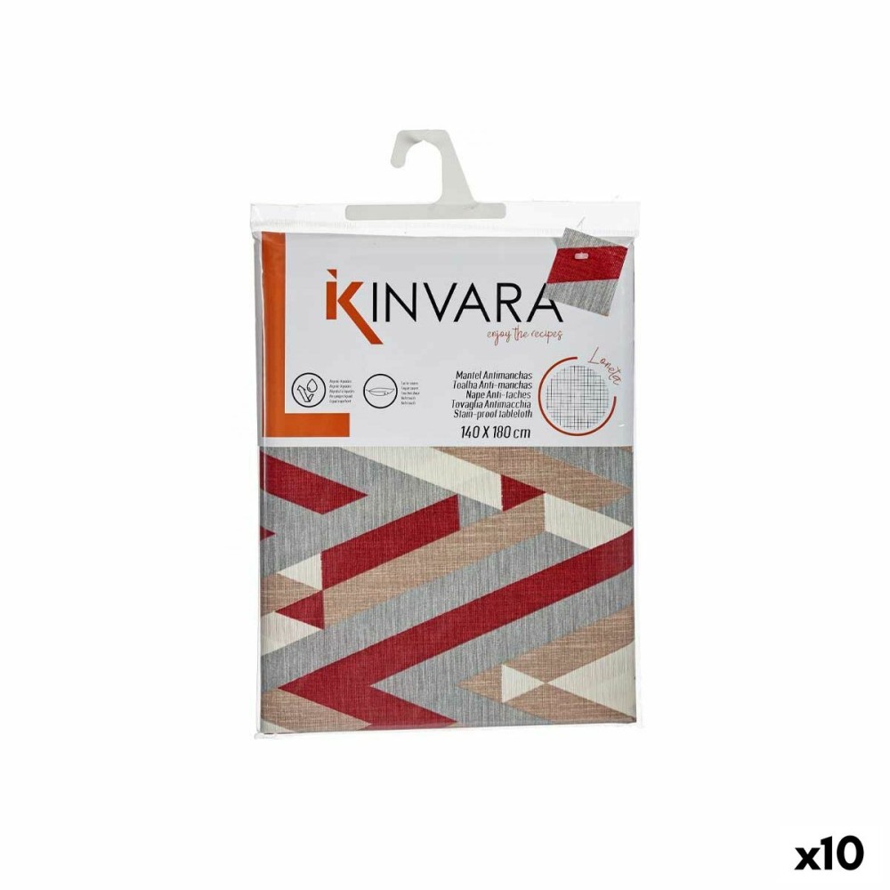 Tablecloth Kinvara ZIGI-21469-26 Maroon Thin canvas 140 x 180 cm Anti-stain Stripes (10 Units)