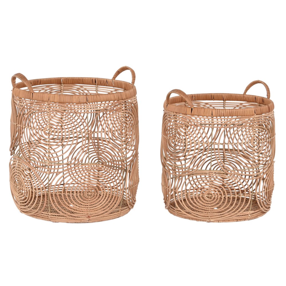 Set de basket DKD Home Decor Naturel Marron Clair Tropical 40 x 40 x 47 cm