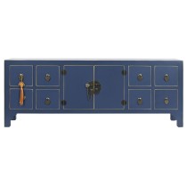 TV furniture DKD Home Decor Blue Golden Fir MDF Wood 130 x 24 x 51 cm