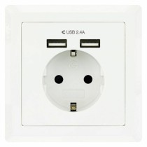 Prise Murale avec 2 Ports USB TooQ 10.35.0010 5V/2.4A Blanc 2,4 A