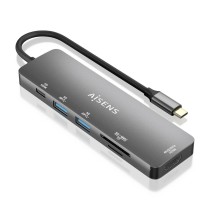 Hub USB Aisens ASUC-6P016-GR Gris (1 Unité)