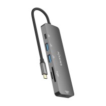 Hub USB Aisens ASUC-6P016-GR Gris (1 Unité)