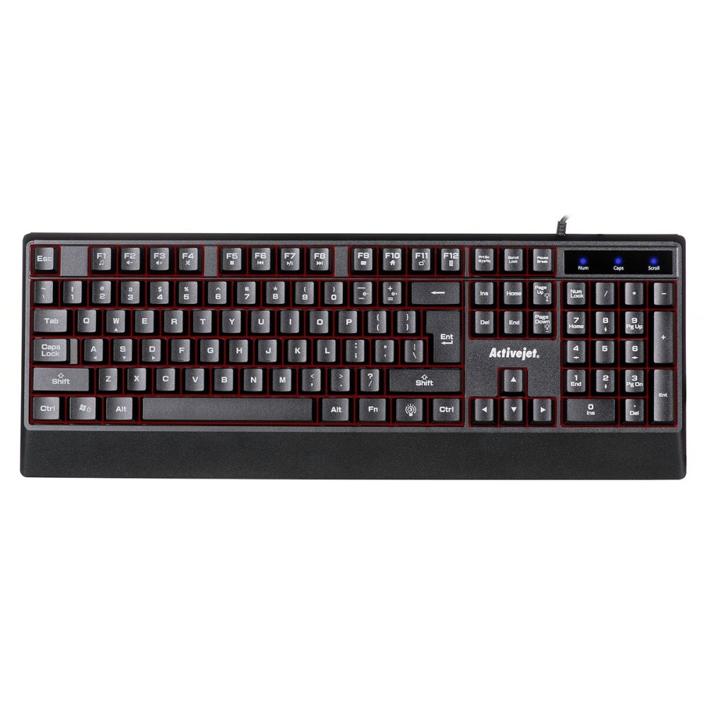 Clavier Activejet K-3255 Noir Monochrome QWERTY