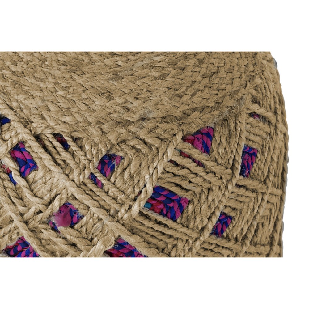 Footrest Home ESPRIT Brown Multicolour Jute 40 x 40 x 45 cm