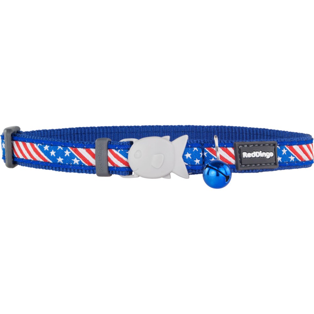 Cat Collar Red Dingo US Flag 20-32 cm Blue