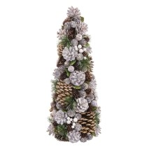 Sapin de Noël Blanc Doré Plastique Foam Ananas 19 x 19 x 48,5 cm