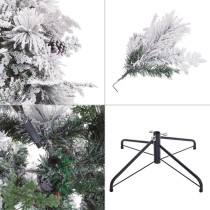 Sapin de Noël Blanc Vert PVC Métal Polyéthylène 210 cm