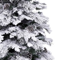 Sapin de Noël Blanc Vert PVC Métal Polyéthylène 210 cm