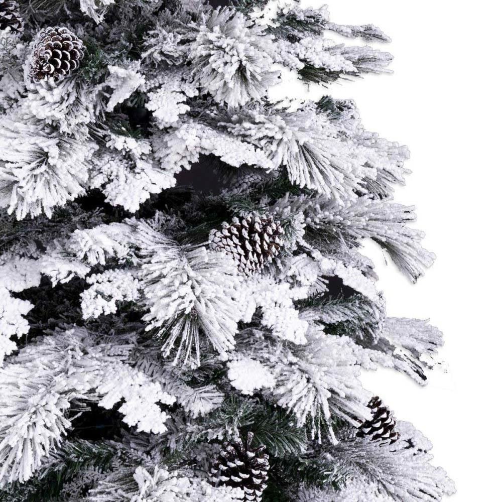 Weihnachtsbaum Weiß grün PVC Metall Polyäthylen Verschneit 240 cm