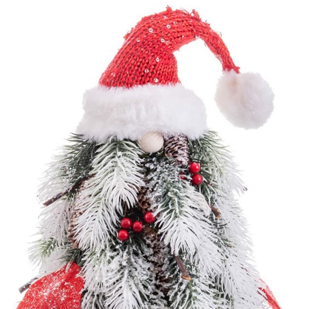 Christmas Tree White Red Green Plastic Polyfoam Fabric 21 x 21 x 45 cm