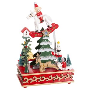 Christmas bauble Multicolour Wood Rocker 12 x 17 x 26 cm