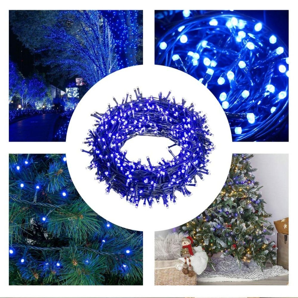 Wreath of LED Lights 25 m Blue White 6 W Christmas