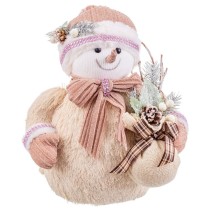 Weihnachtsschmuck Bunt Kunststoff Polyfoam Stoff Schneemann 25 x 20 x 32 cm