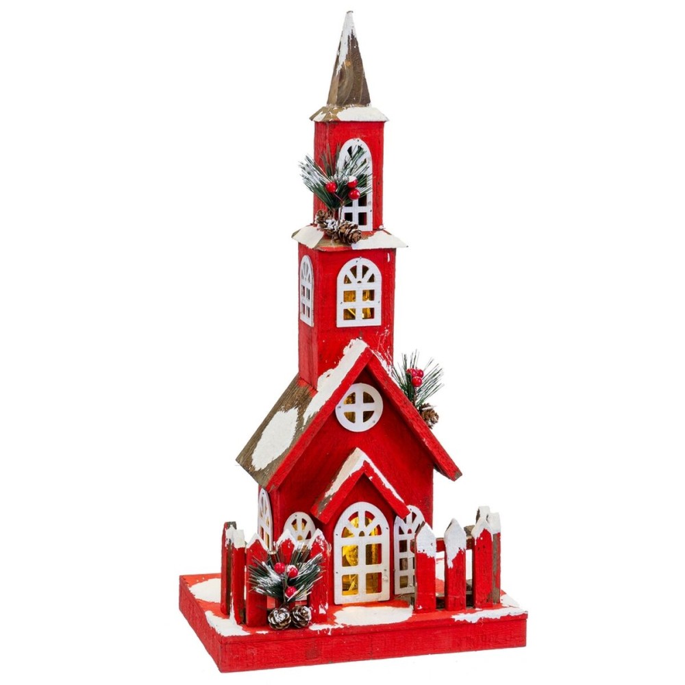 Weihnachtsschmuck Rot Holz Haus 17 x 18 x 56 cm