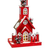 Weihnachtsschmuck Rot Holz Haus 17 x 18 x 56 cm