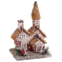 Weihnachtsschmuck Bunt natürlich Polyfoam Haus 20 x 16 x 28,5 cm