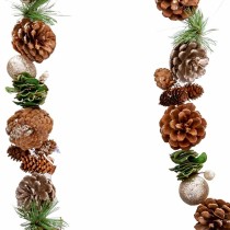 Guirlande de Noël Doré Naturel Plastique Foam Ananas 150 cm