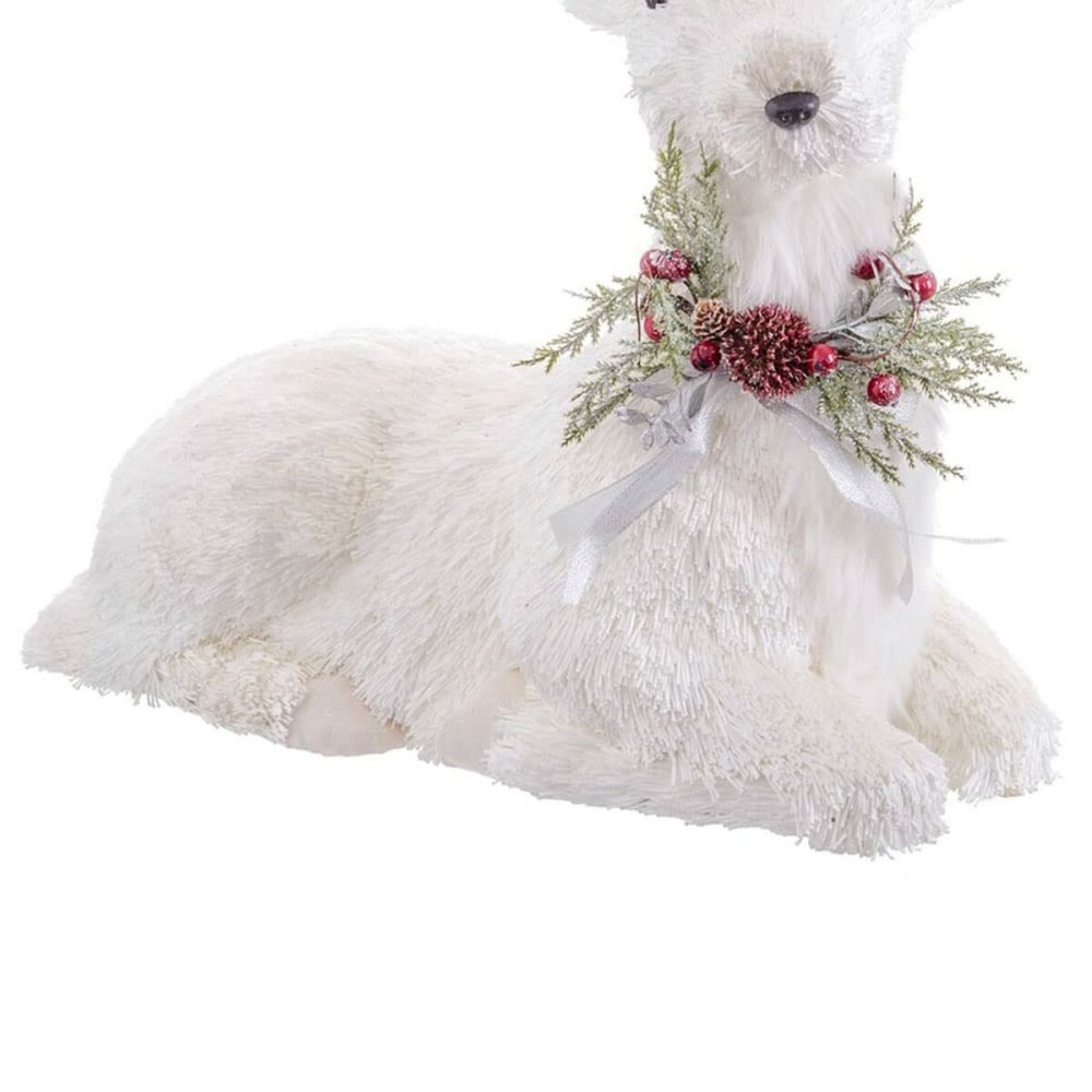 Christmas bauble White Polyfoam Deer 60 x 37 x 63 cm