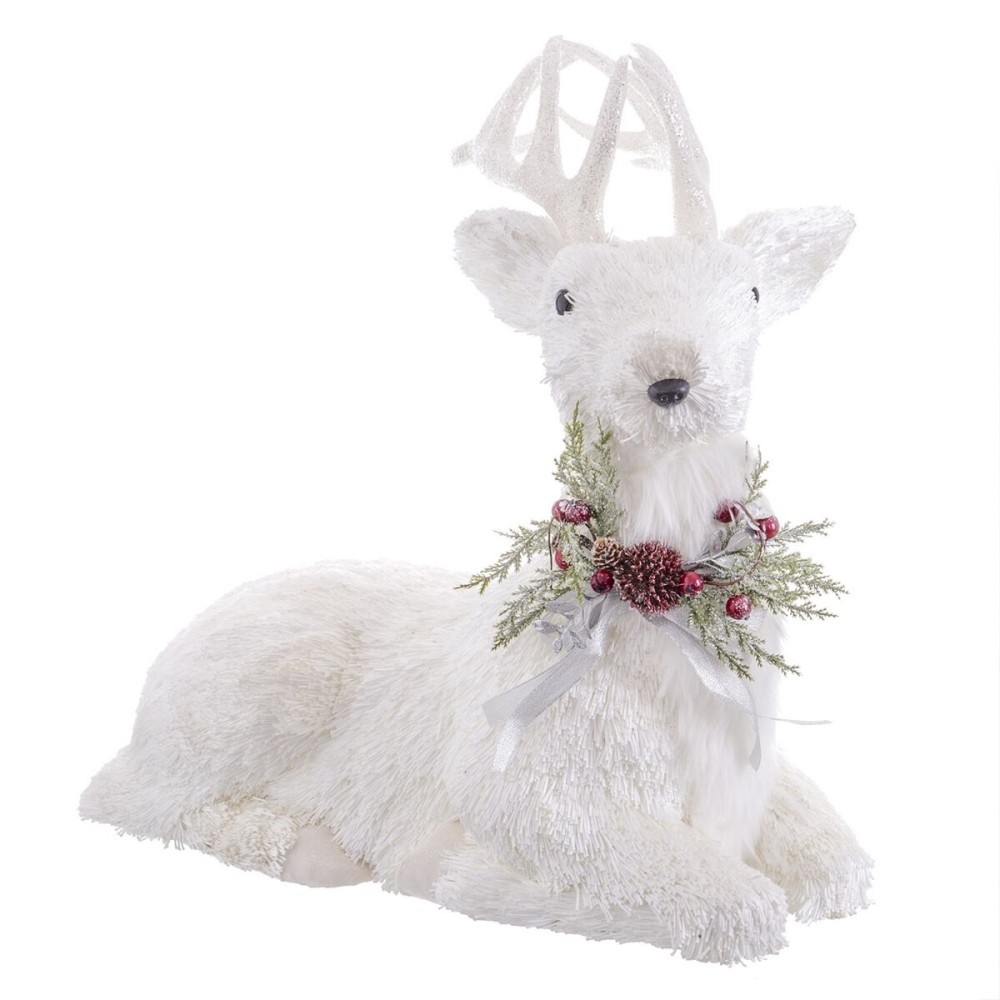 Christmas bauble White Polyfoam Deer 60 x 37 x 63 cm