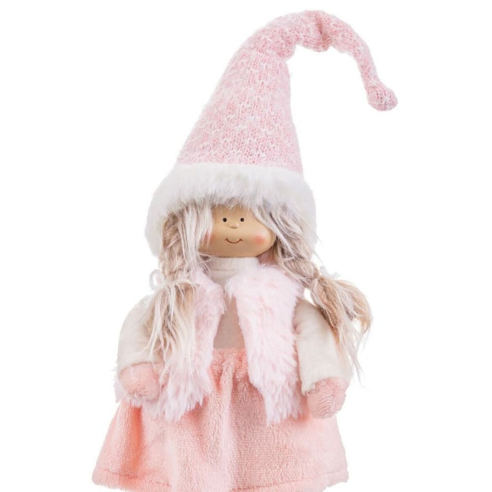 Christmas bauble Pink Metal Polyresin Polyfoam Fabric Girl 19 x 10 x 51 cm