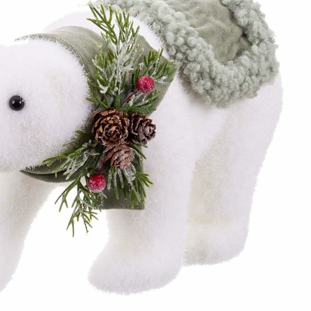 Christmas bauble White Multicolour Plastic Polyfoam Fabric Bear 16 x 35 x 21 cm