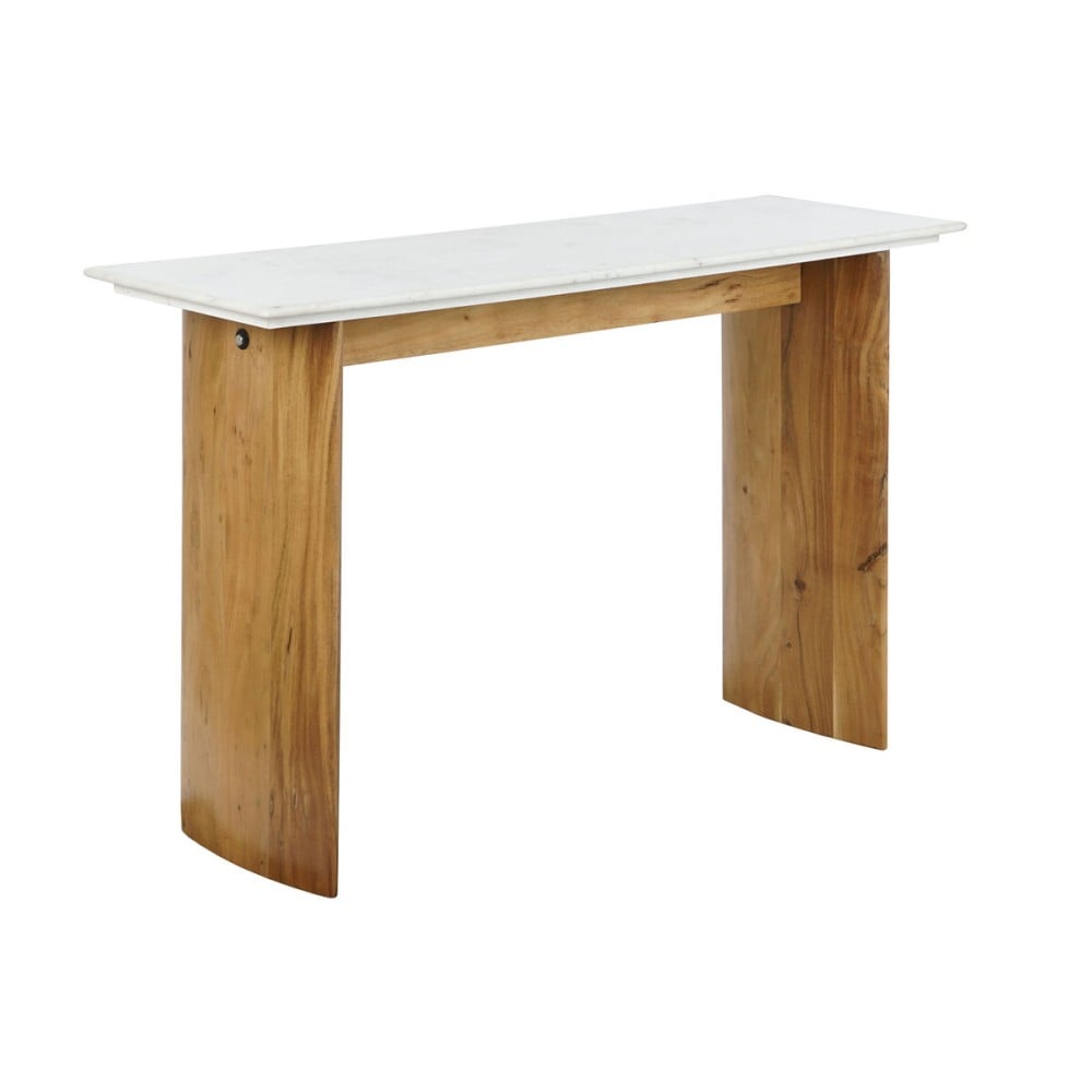 Konsole Home ESPRIT Weiß Braun Marmor Mango-Holz 120 x 38 x 77 cm