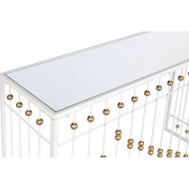 Console Home ESPRIT White Golden Mirror 120 x 40 x 80 cm