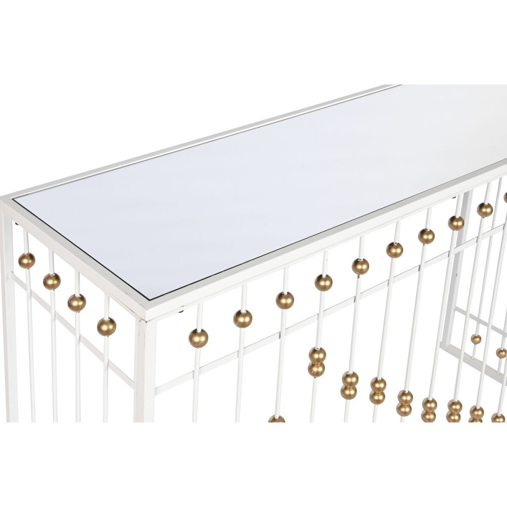 Console Home ESPRIT White Golden Mirror 120 x 40 x 80 cm