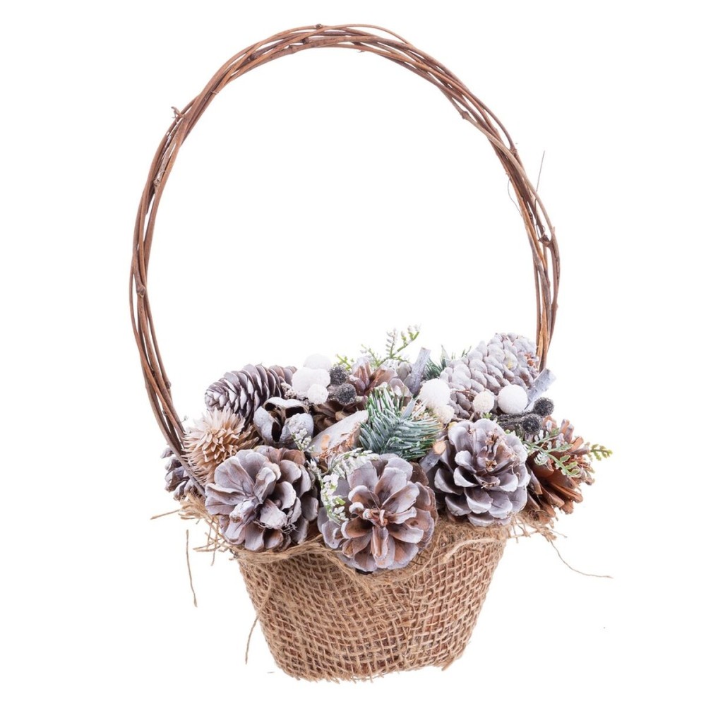 Weihnachtsschmuck Bunt Rattan Kunststoff Foam Ananas Korb 21 x 21 x 30 cm