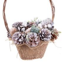 Weihnachtsschmuck Bunt Rattan Kunststoff Foam Ananas Korb 21 x 21 x 30 cm