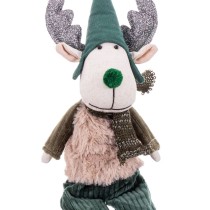 Christmas bauble Green Multicolour Sand Fabric Reindeer 12 x 5 x 42 cm