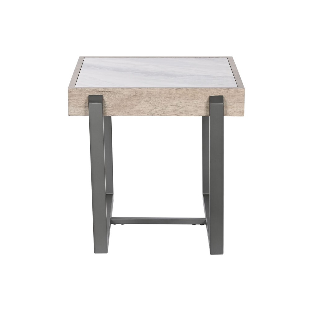 Table d'appoint Home ESPRIT Blanc Gris Naturel Métal 50 x 50 x 50 cm