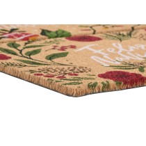 Doormat DKD Home Decor Green Multicolour PVC Coconut Fibre 60 x 40 x 1,5 cm (2 Units)