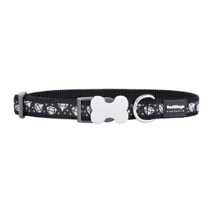 Dog collar Red Dingo STYLE DIAMOND 15 mm x 24-36 cm Black