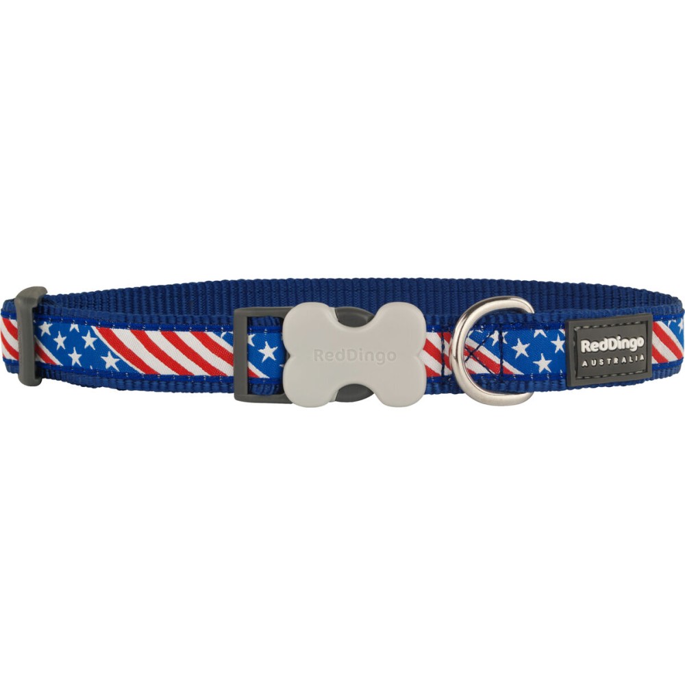 Dog collar Red Dingo STYLE US FLAG 41-63 cm