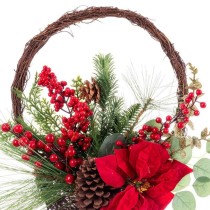 Christmas bauble Red Multicolour Rattan Plastic Pineapples Basket 43,18 cm