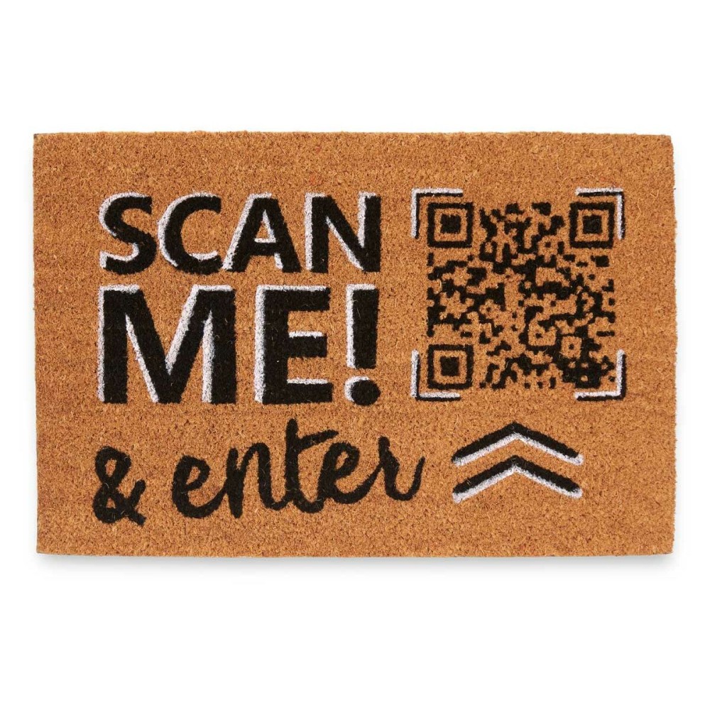 Doormat Scan Me! Natural 60 x 1 x 40 cm (12 Units)