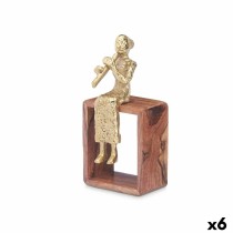 Decorative Figure Recorder Brown Wood Metal 13 x 27 x 13 cm