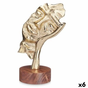 Deko-Figur Gesicht Gold Holz Metall 16,5 x 26,5 x 11 cm