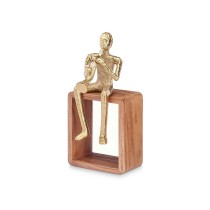 Deko-Figur Saxofon Gold Holz Metall 13 x 27 x 13 cm