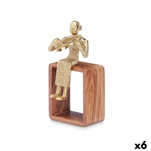 Deko-Figur Violine Gold Holz Metall 13 x 27 x 13 cm