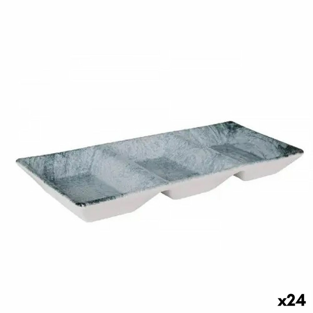 Tablett für Snacks La Mediterránea Dalian 3 Fächer 25 x 11 x 3 cm (24 Stück)