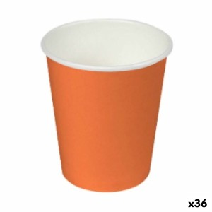 Set of glasses Algon Cardboard Disposable Orange 36 Units (24 Pieces)